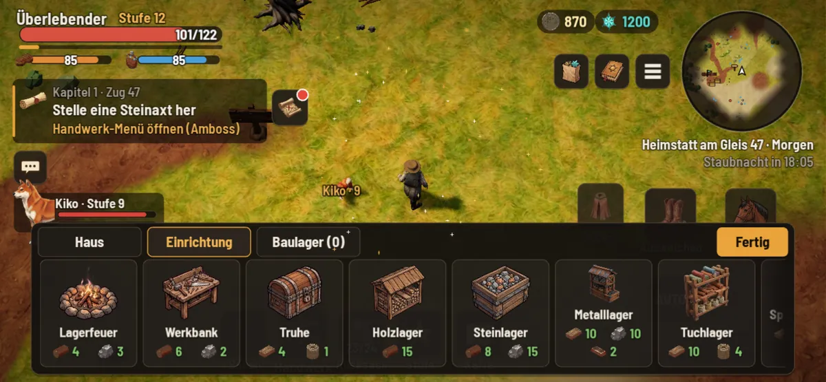 Bauleiste am Handy